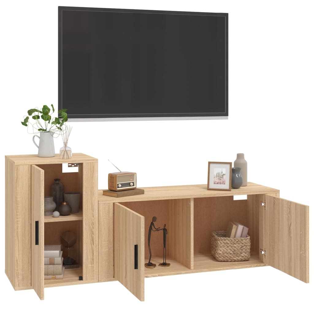 2-tlg. TV-Schrank-Set Sonoma-Eiche Holzwerkstoff