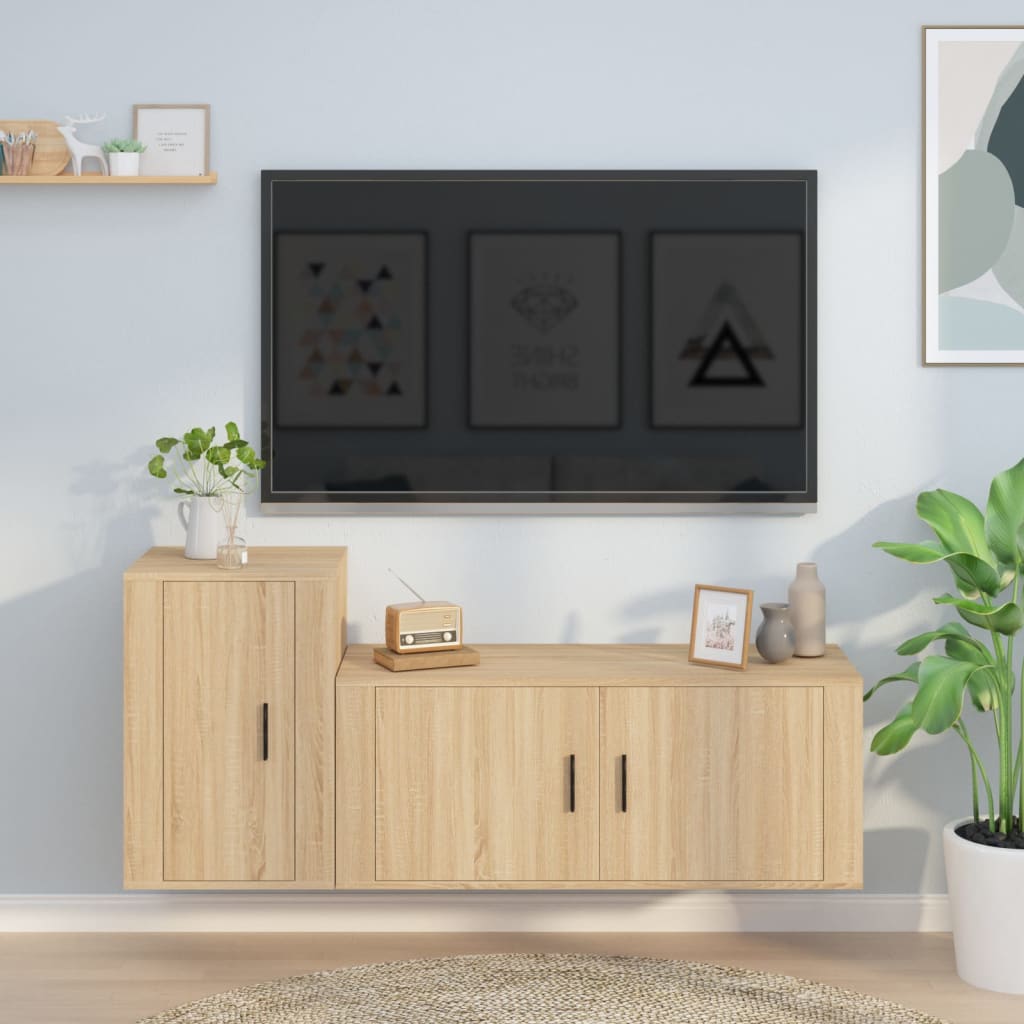 2-tlg. TV-Schrank-Set Sonoma-Eiche Holzwerkstoff