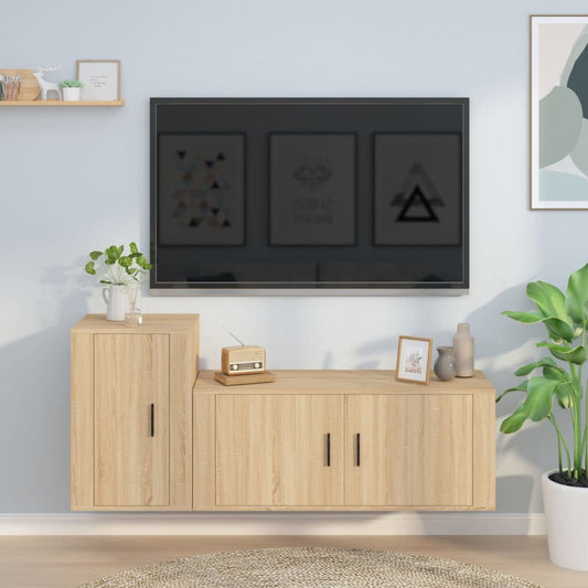 2-tlg. TV-Schrank-Set Sonoma-Eiche Holzwerkstoff