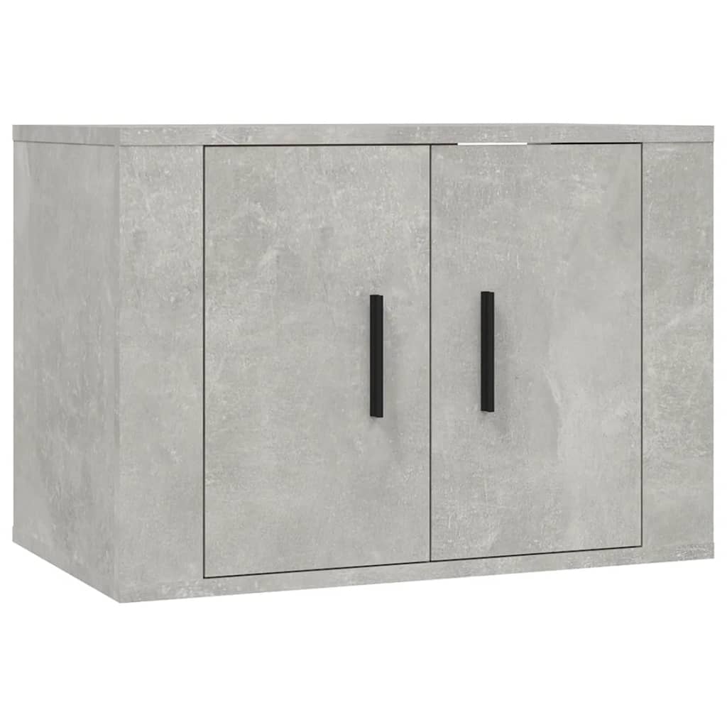 Ensemble de meubles TV 3 pièces en béton gris à base de bois