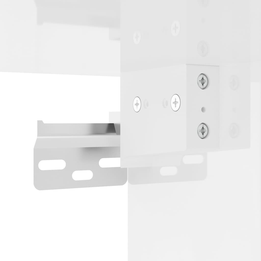 Ensemble de meubles TV 3 pièces, blanc brillant, matériau à base de bois