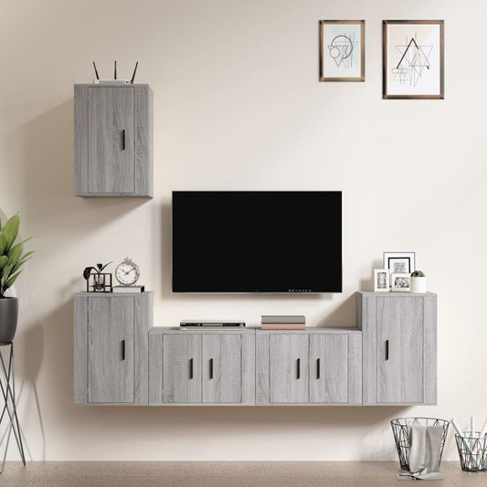 Ensemble de meubles TV 5 pièces, en bois de Sonoma gris