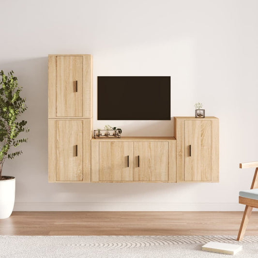 4-tlg. TV-Schrank-Set Sonoma-Eiche Holzwerkstoff