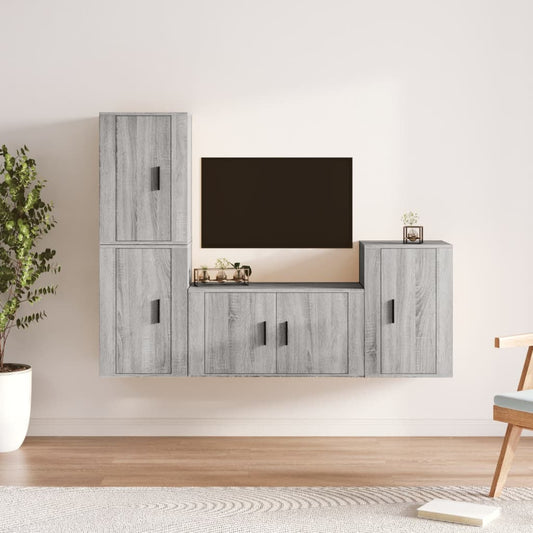 Ensemble de meubles TV 4 pièces, en bois de Sonoma gris
