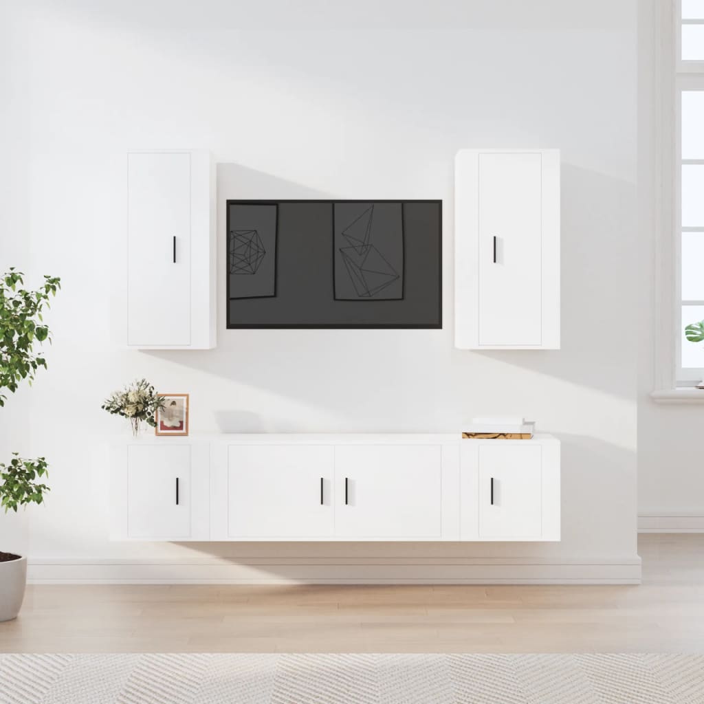 5-tlg. TV-Schrank-Set Weiß Holzwerkstoff
