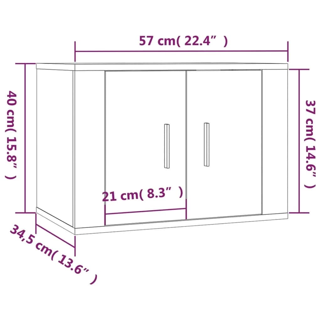 Ensemble de meubles TV 3 pièces en bois aspect chêne brun