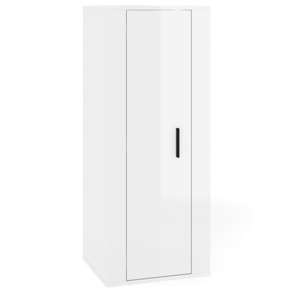 Ensemble de meubles TV 3 pièces, blanc brillant, matériau à base de bois