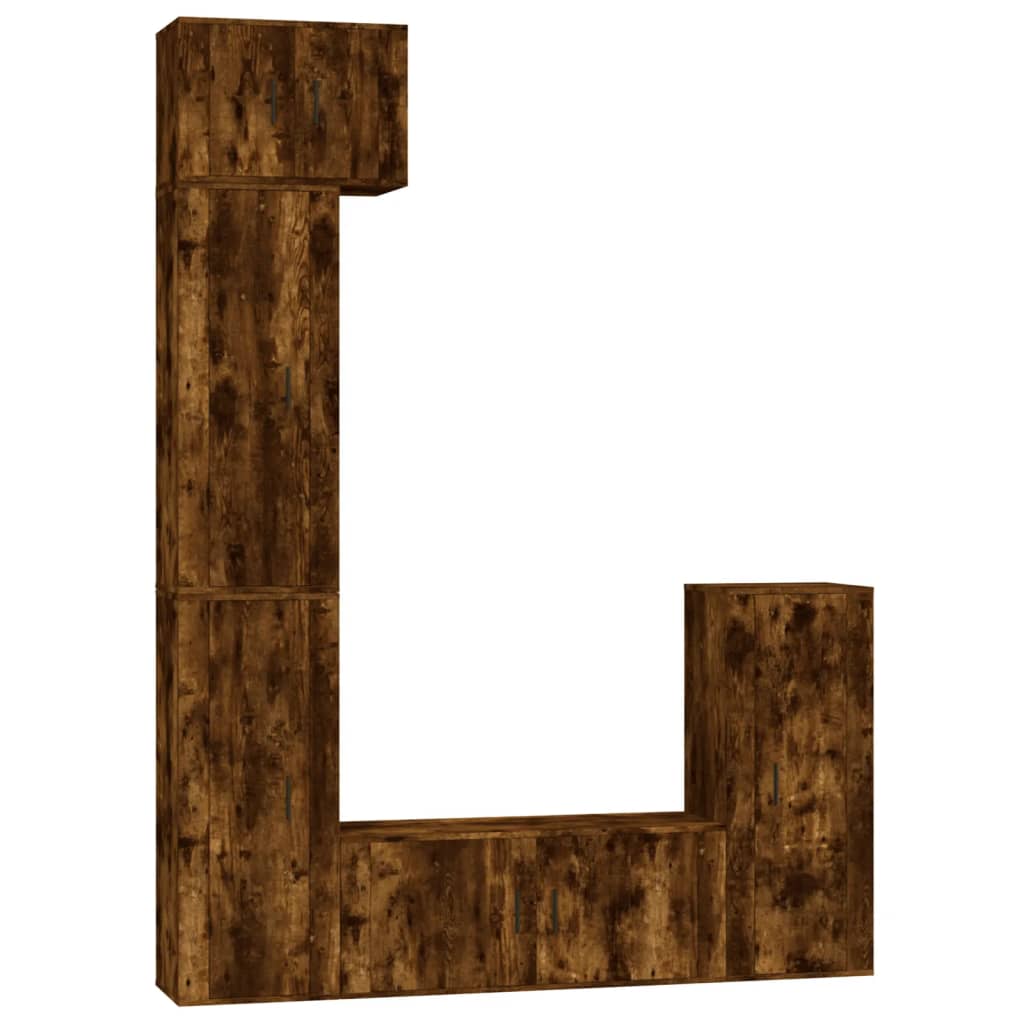 5-tlg. TV-Schrank-Set Räuchereiche Holzwerkstoff