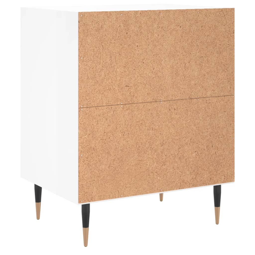 Bedside table high gloss white 40x30x50 cm wood material