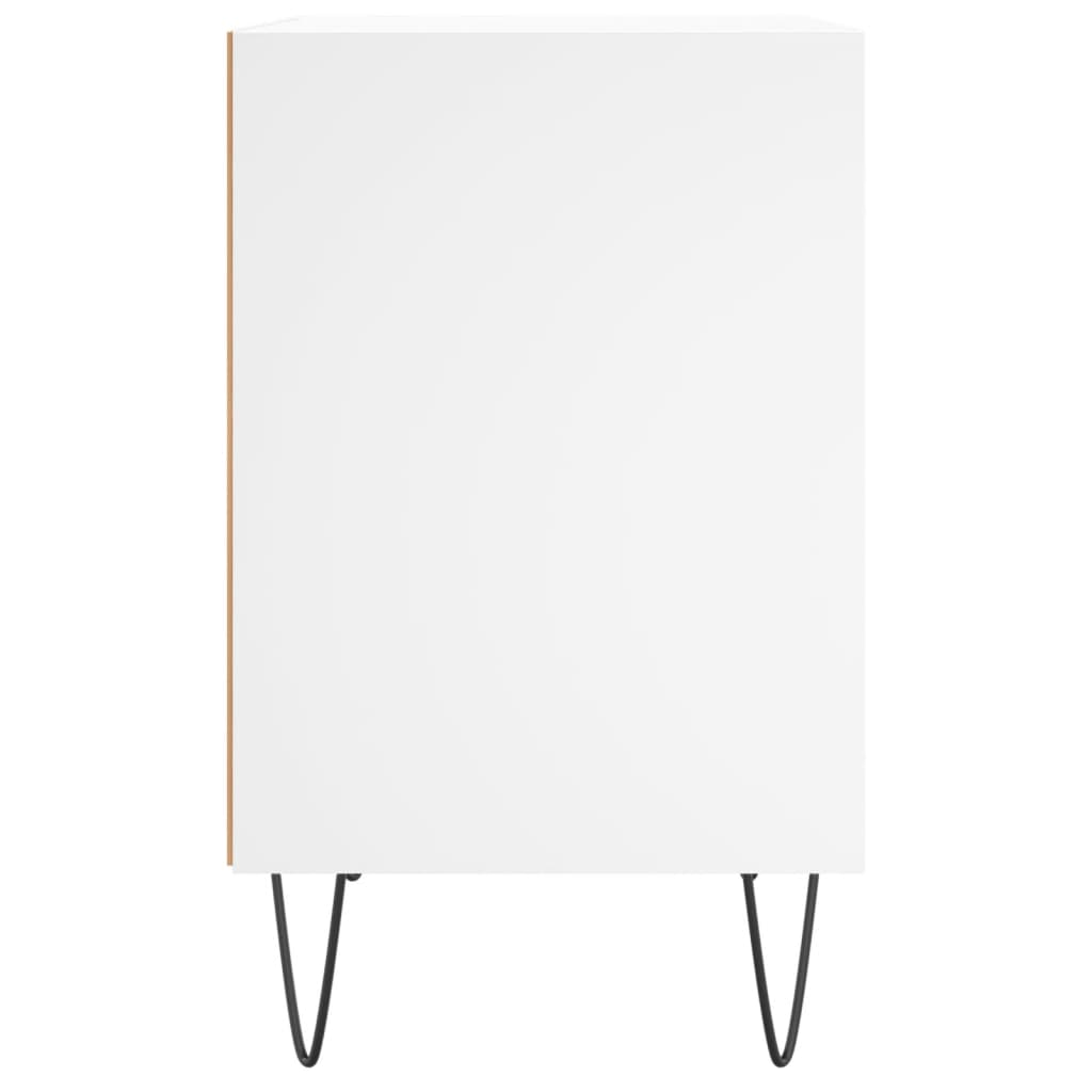 Bedside tables 2 pcs. White 40x30x50 cm wood material