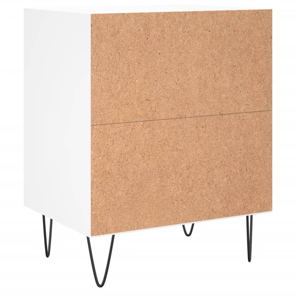 Bedside tables 2 pcs. White 40x30x50 cm wood material