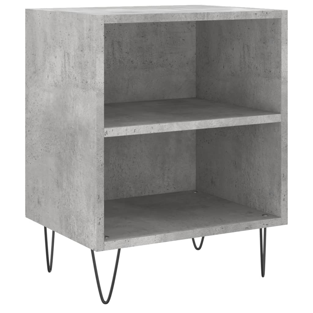Bedside tables 2 pcs. Concrete grey 40x30x50 cm wood material