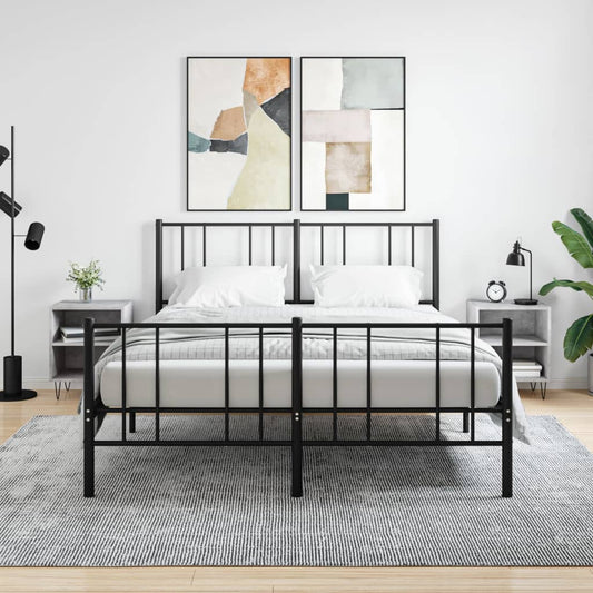 Bedside tables 2 pcs. Concrete grey 40x30x50 cm wood material