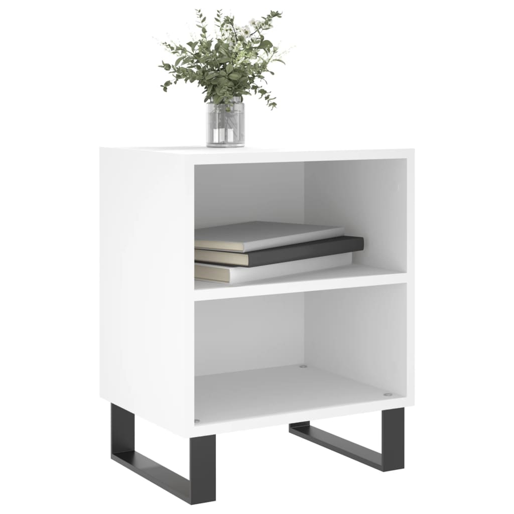 Bedside Table White 40x30x50 cm Wood Material
