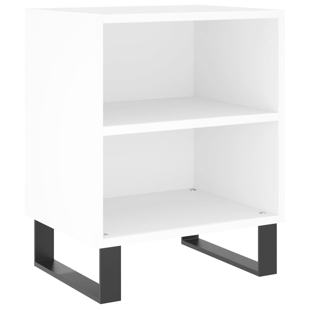 Bedside tables 2 pcs. White 40x30x50 cm wood material