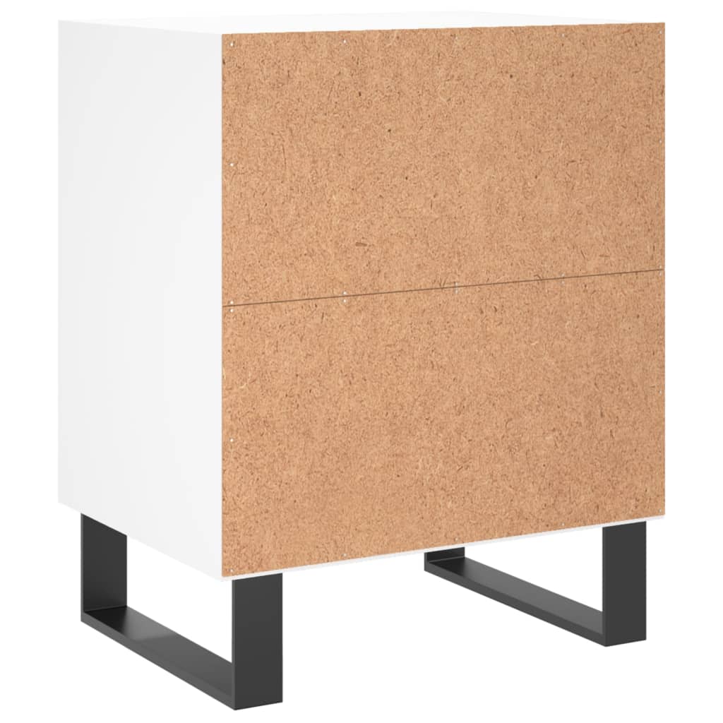 Bedside tables 2 pcs. White 40x30x50 cm wood material