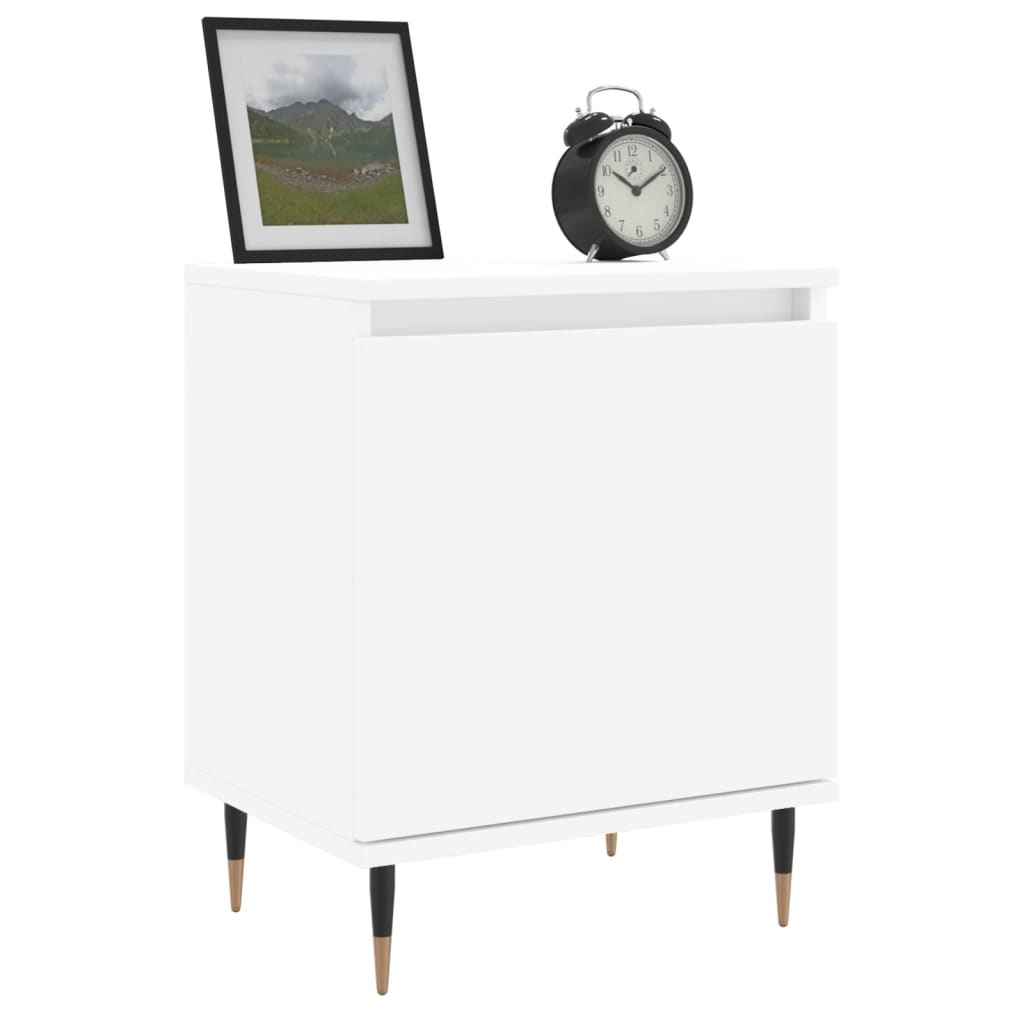 Bedside tables 2 pcs. White 40x30x50 cm wood material