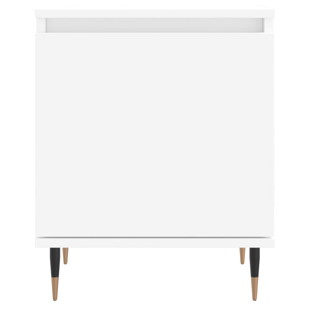 Bedside tables 2 pcs. White 40x30x50 cm wood material