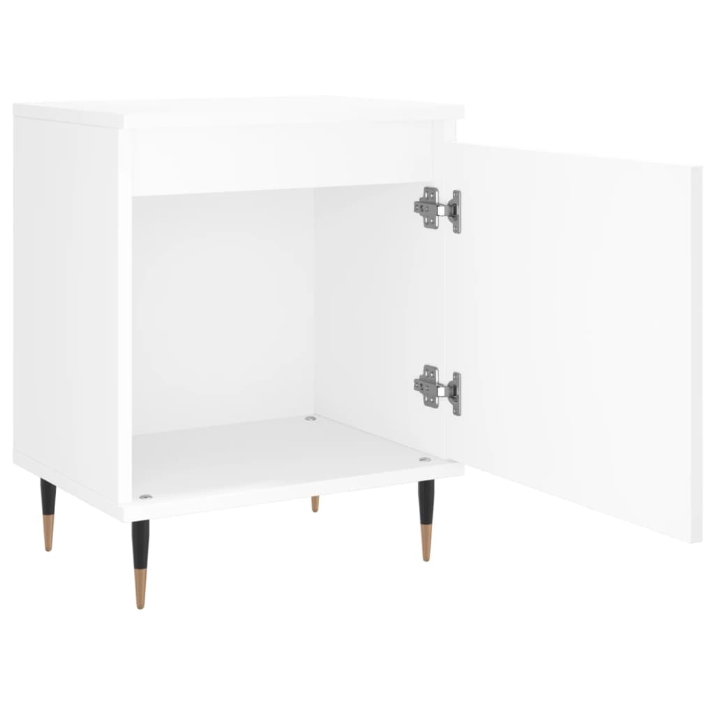 Bedside tables 2 pcs. White 40x30x50 cm wood material