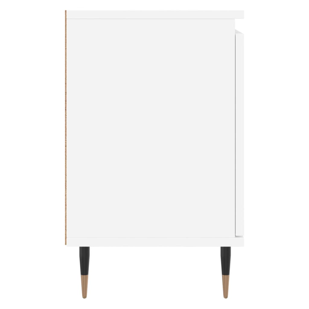 Bedside tables 2 pcs. White 40x30x50 cm wood material