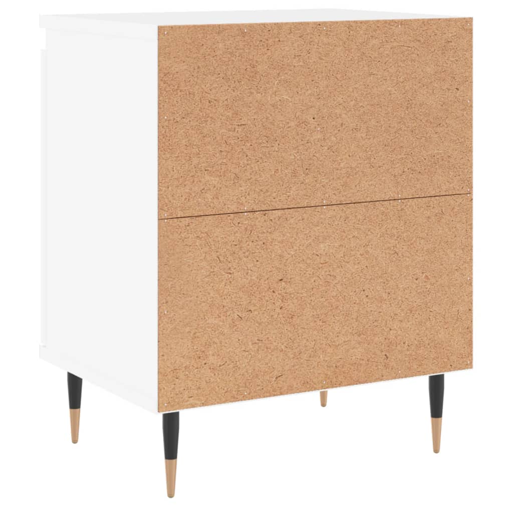 Bedside tables 2 pcs. White 40x30x50 cm wood material