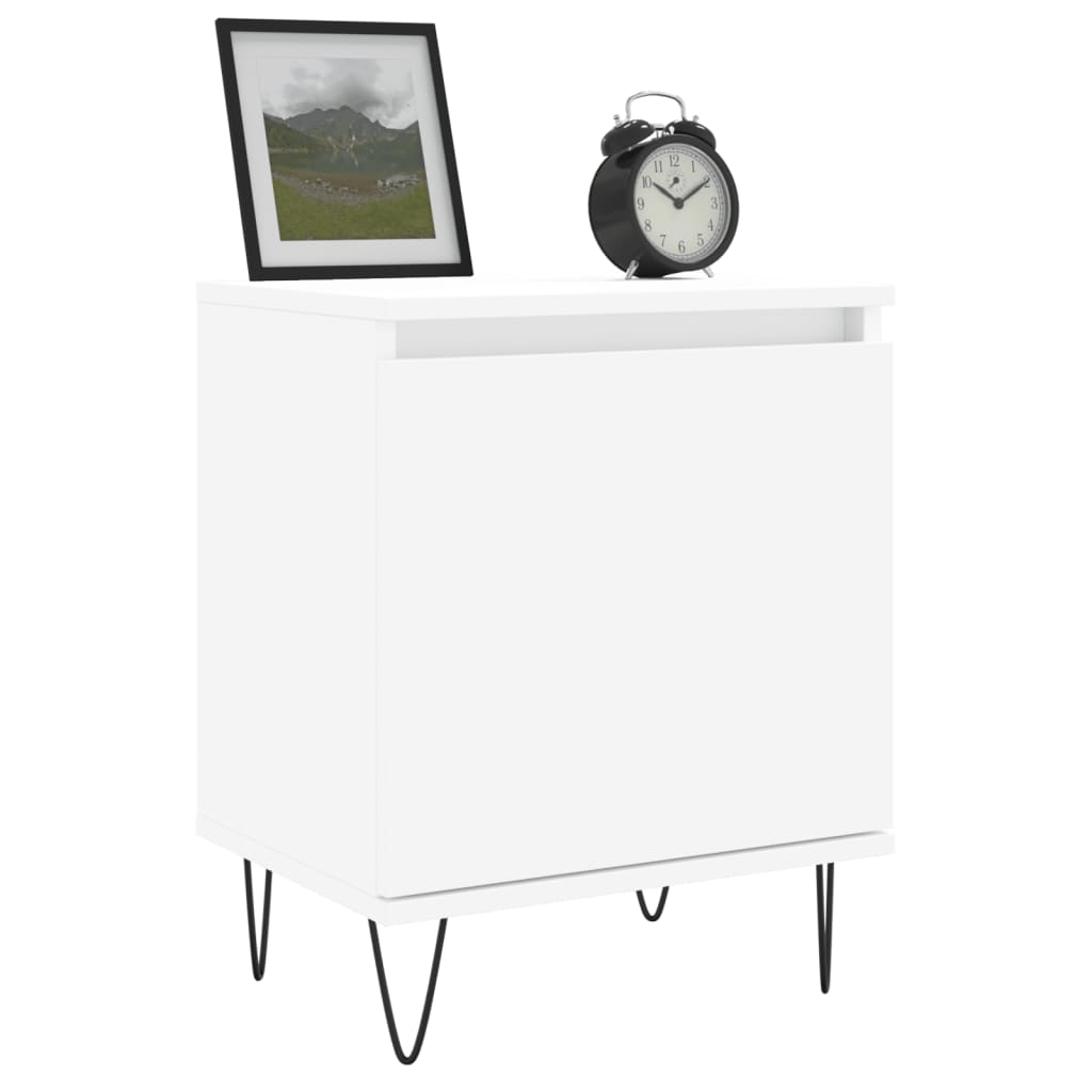 Bedside tables 2 pcs. White 40x30x50 cm wood material