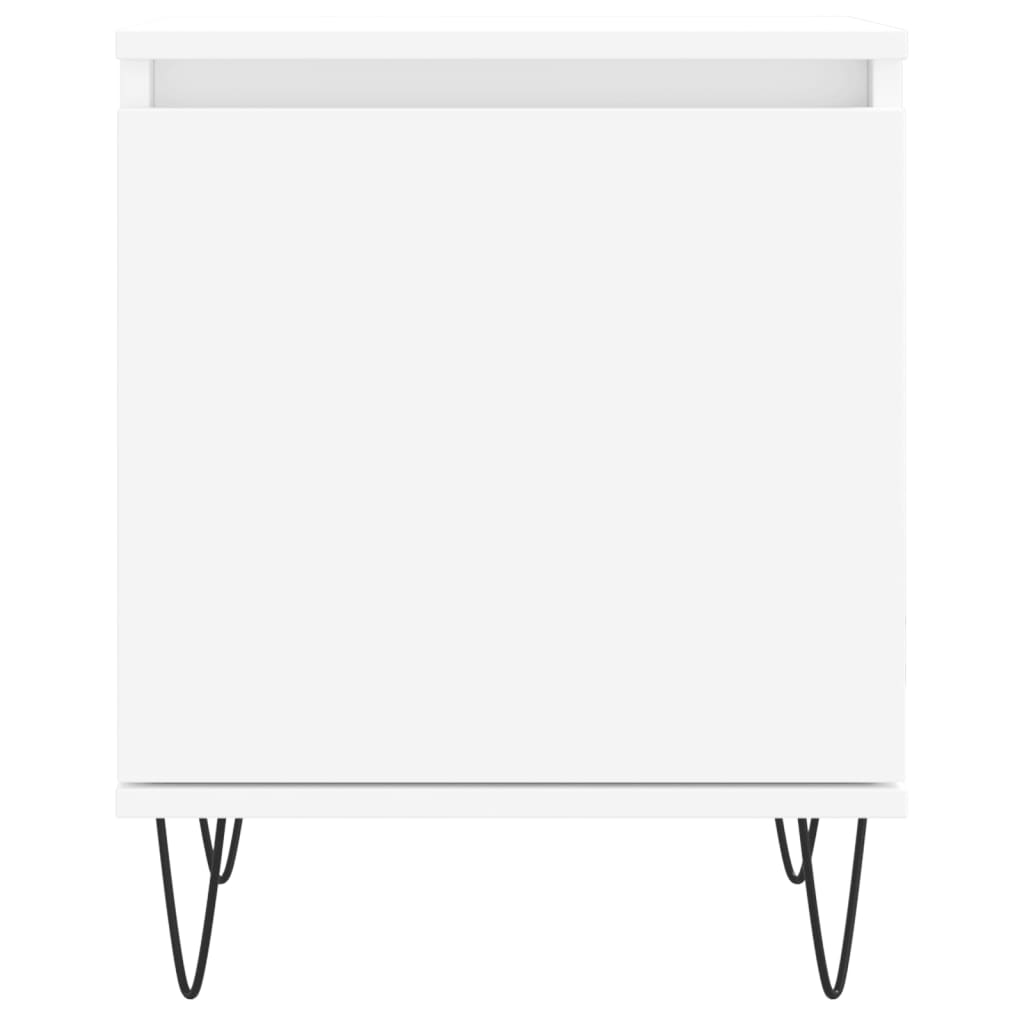 Bedside tables 2 pcs. White 40x30x50 cm wood material