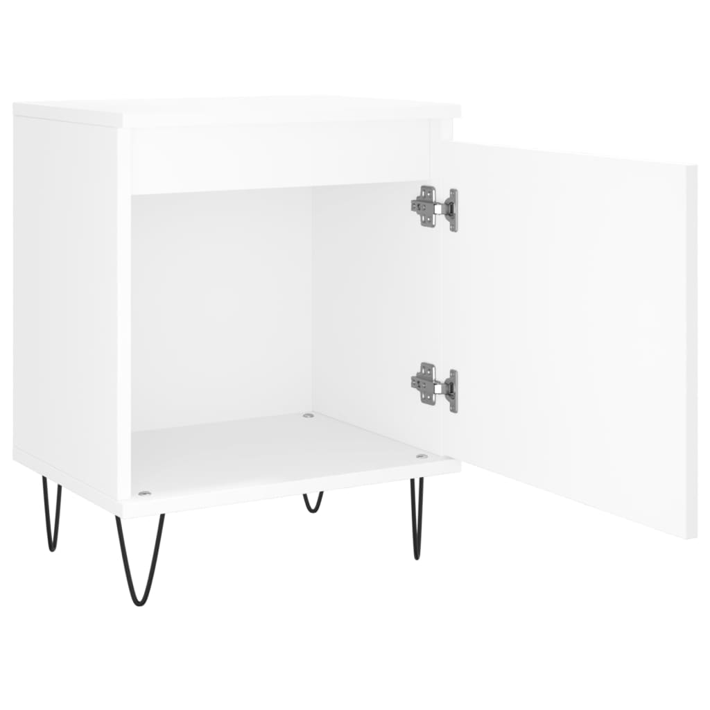 Bedside tables 2 pcs. White 40x30x50 cm wood material
