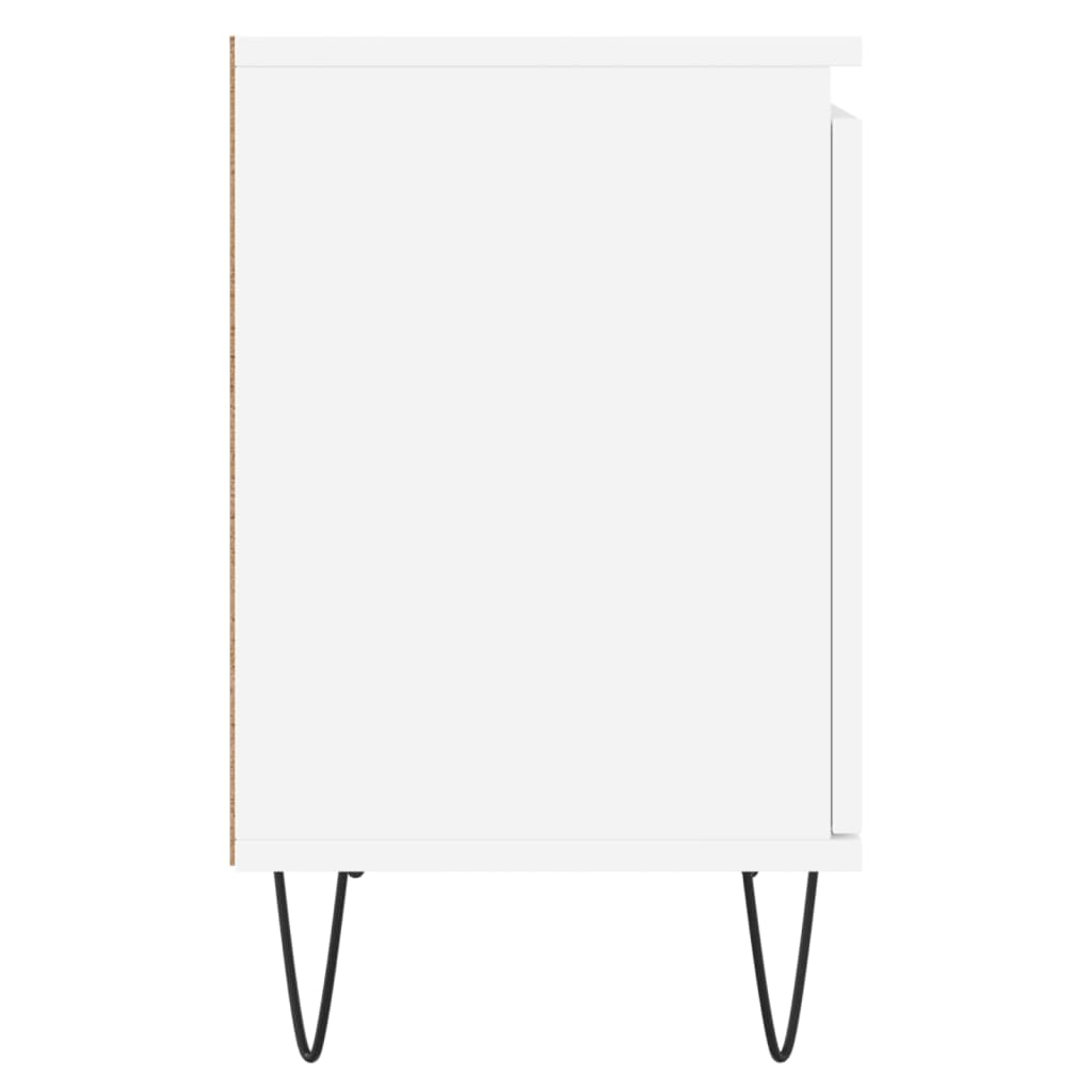 Bedside tables 2 pcs. White 40x30x50 cm wood material