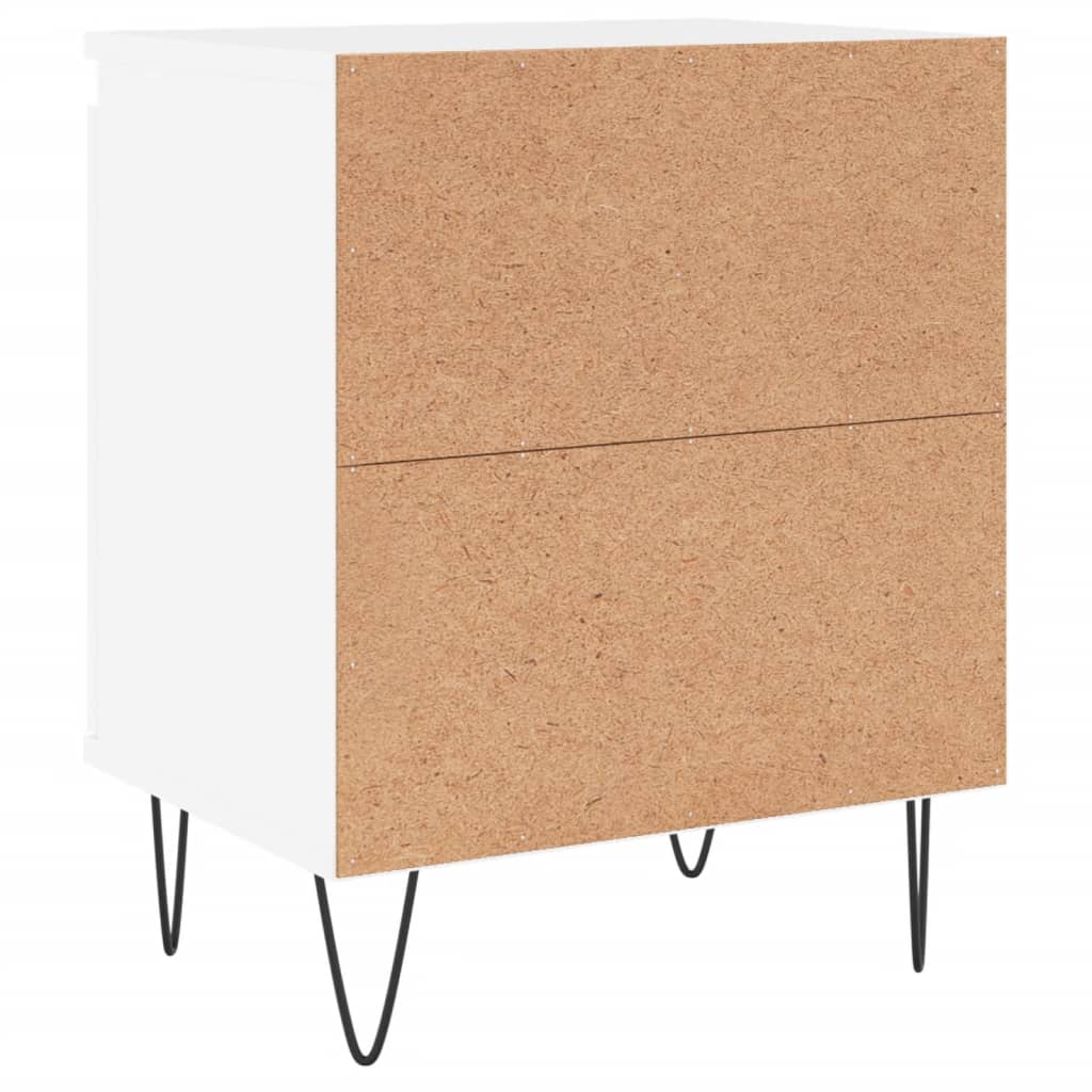 Bedside tables 2 pcs. White 40x30x50 cm wood material
