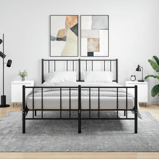 Bedside tables 2 pcs. White 40x30x50 cm wood material