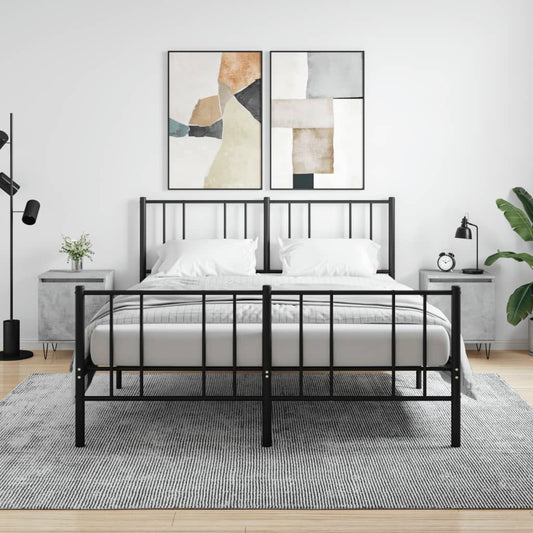 Bedside tables 2 pcs. Concrete grey 40x30x50 cm wood material