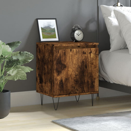 Bedside table smoked oak 40x30x50 cm wood material