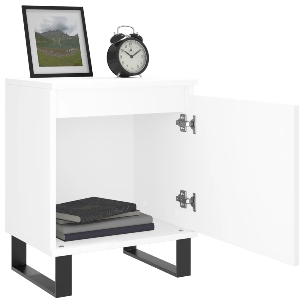 Bedside tables 2 pcs. White 40x30x50 cm wood material