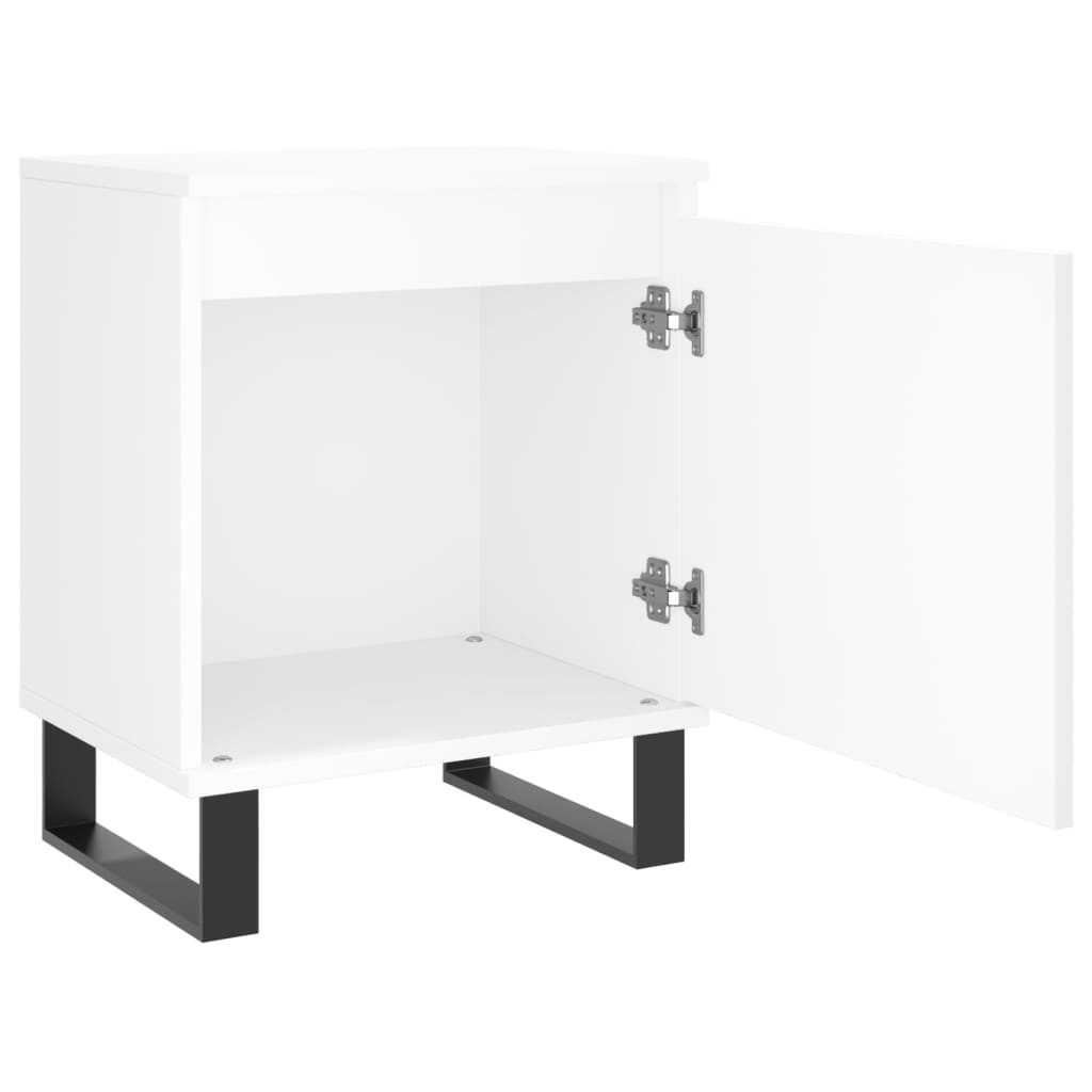 Bedside tables 2 pcs. White 40x30x50 cm wood material