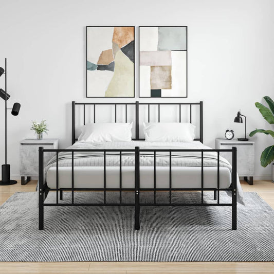 Bedside tables 2 pcs. Concrete grey 40x30x50 cm wood material