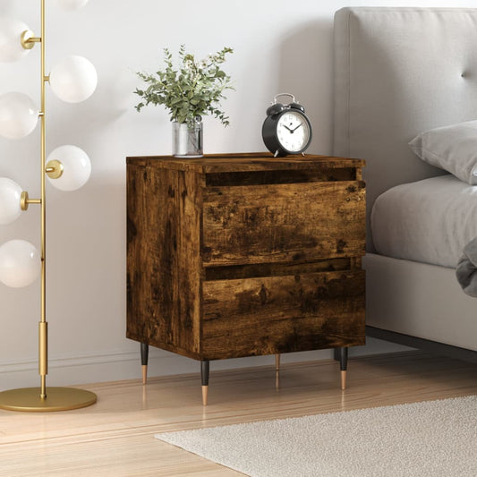 Bedside table smoked oak 40x35x50 cm wood material