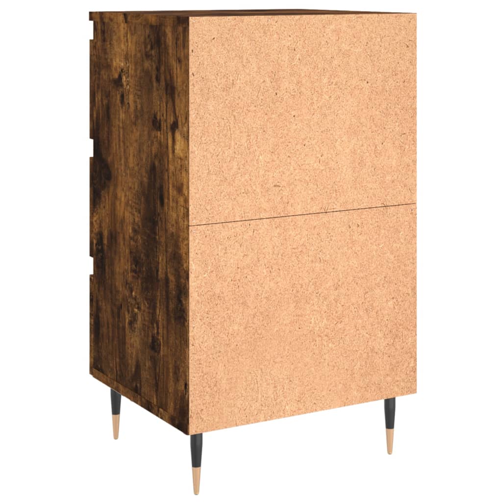 Tables de chevet 2 pcs. chêne fumé 40x35x69 cm matériau bois