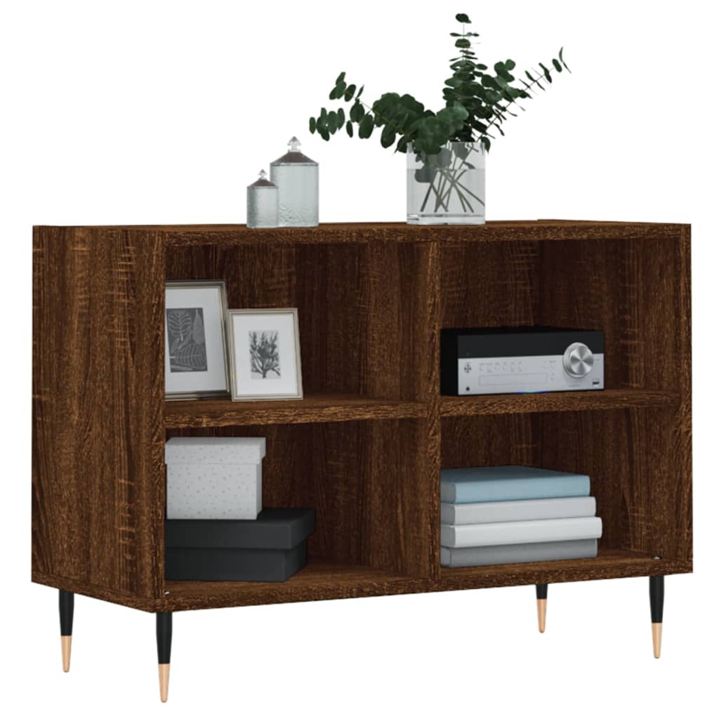 Meuble TV aspect chêne marron 69,5x30x50 cm matériau bois