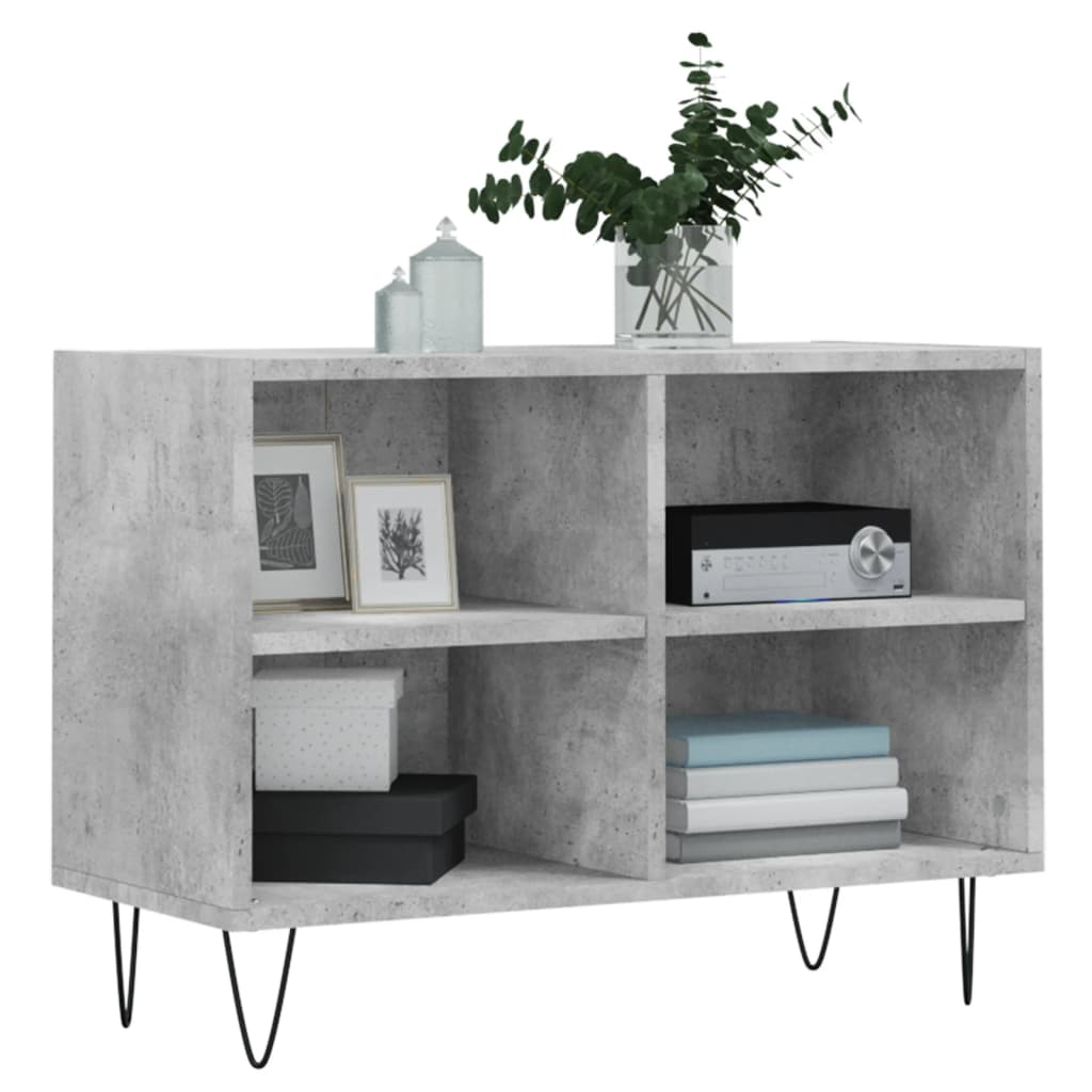 Meuble TV gris béton 69,5x30x50 cm en bois