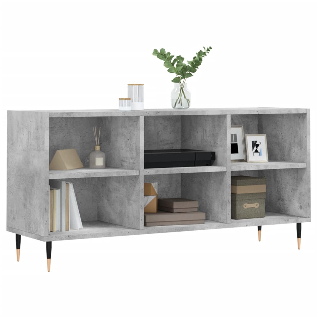 Meuble TV gris béton 103,5x30x50 cm en bois