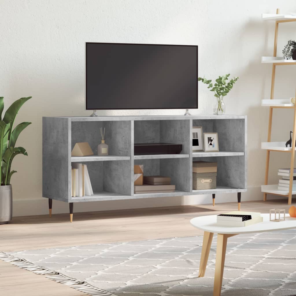 Meuble TV gris béton 103,5x30x50 cm en bois