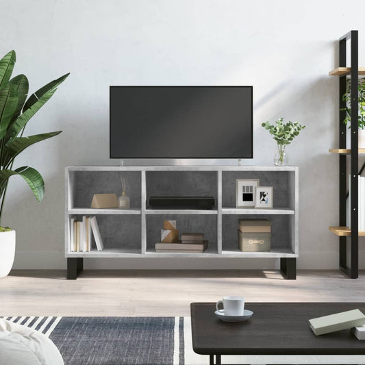 Meuble TV gris béton 103,5x30x50 cm en bois