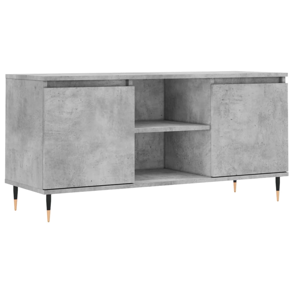 Meuble TV gris béton 104x35x50 cm en bois