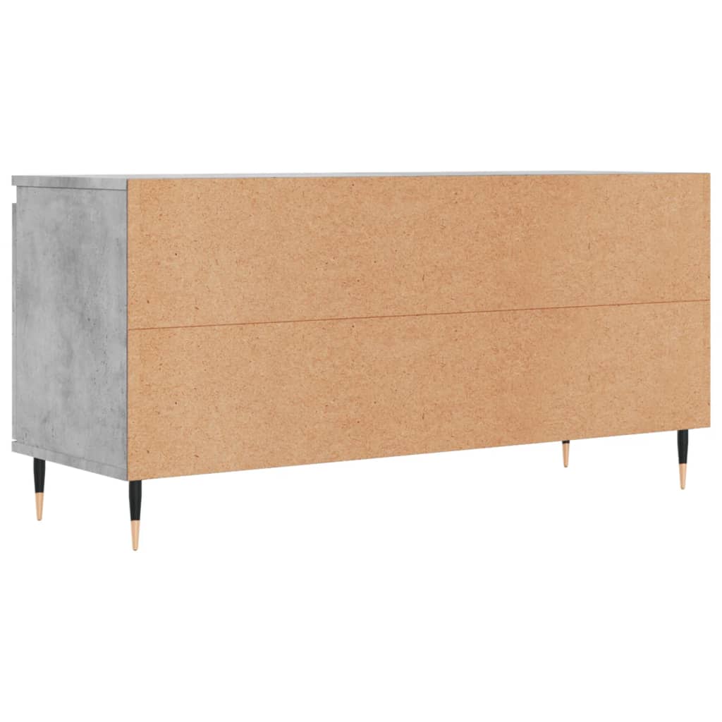 Meuble TV gris béton 104x35x50 cm en bois