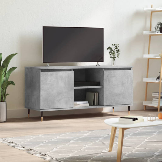 Meuble TV gris béton 104x35x50 cm en bois