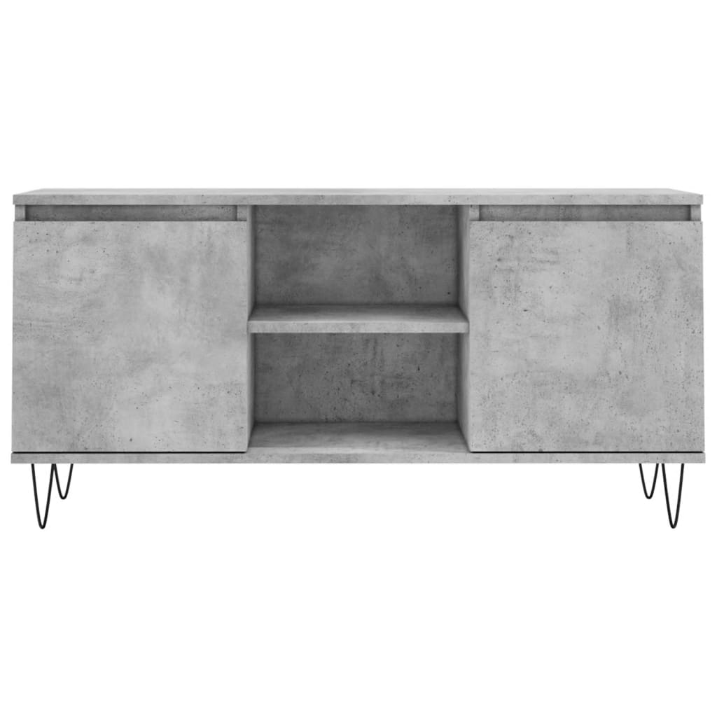 Meuble TV gris béton 104x35x50 cm en bois