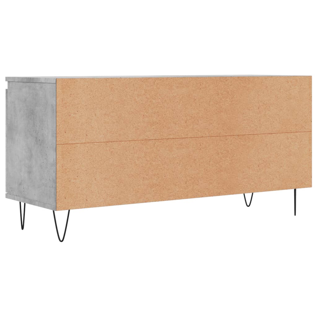 Meuble TV gris béton 104x35x50 cm en bois