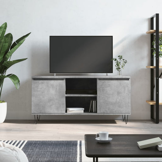 Meuble TV gris béton 104x35x50 cm en bois