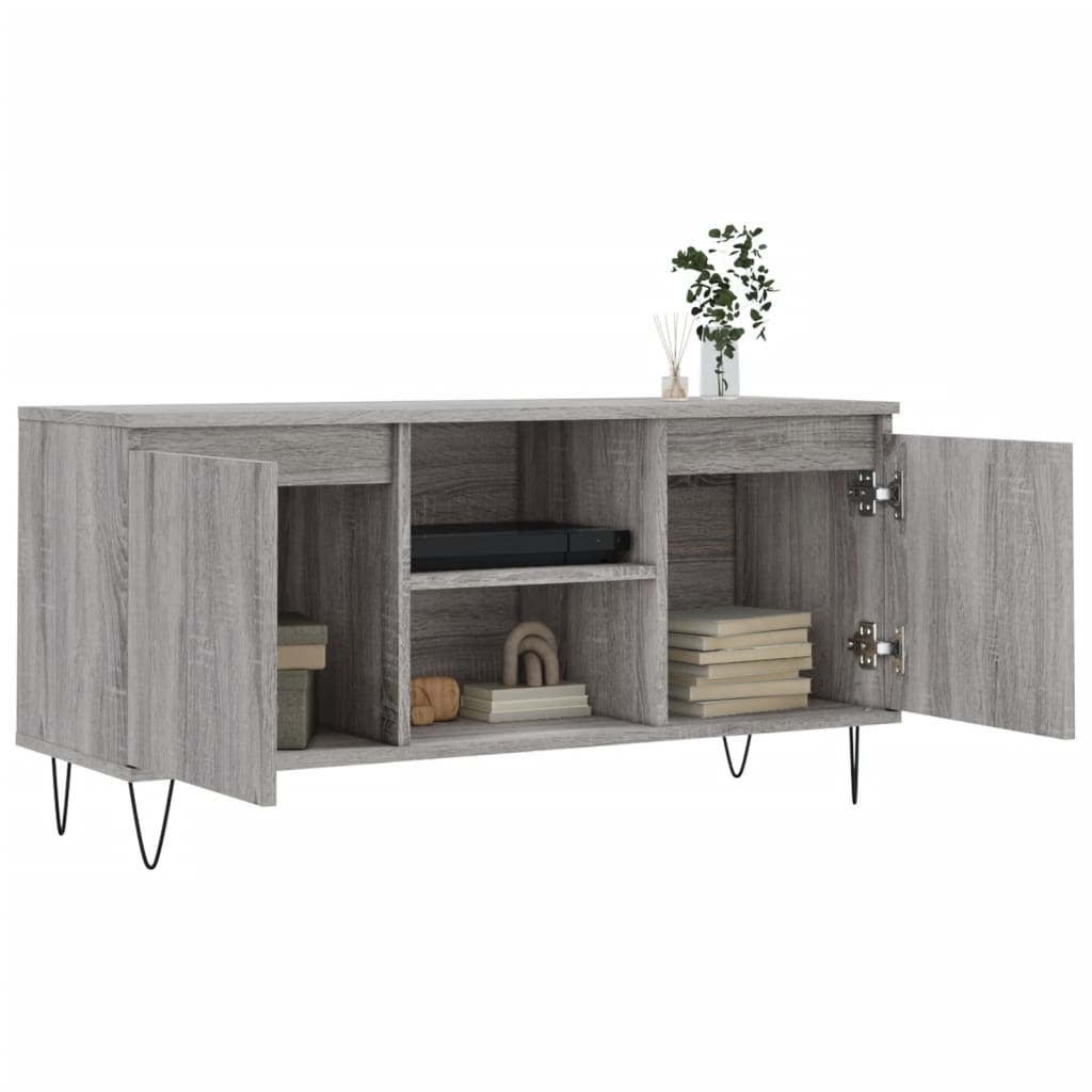 Meuble TV gris Sonoma 104x35x50 cm en bois